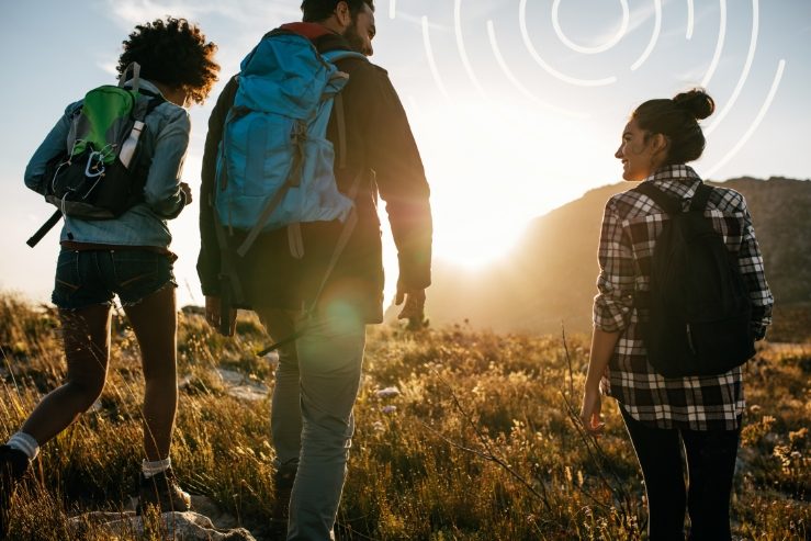 People hiking together